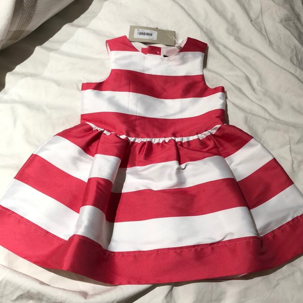 Lili Gaufrette melon white 3T dress NWT satin poly